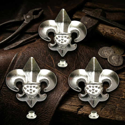 Decorative rivet lily (heraldry) Flat