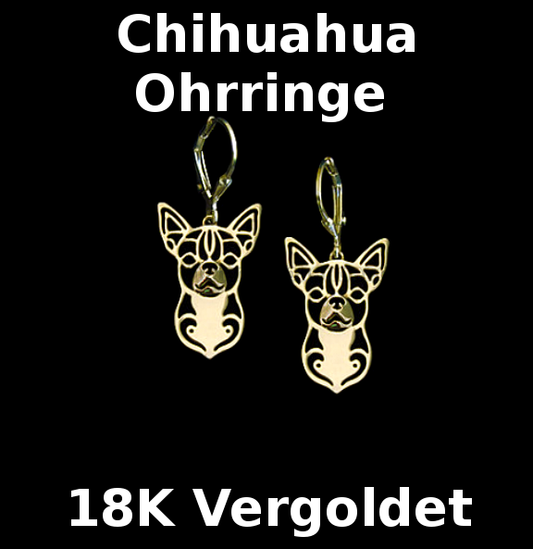 Versilberte Hunde-Ohrringe Chihuahua | Vergoldet & Elegant