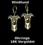 Windhund Ohrringe | 18K Vergoldet