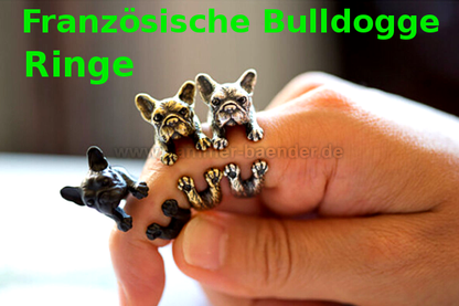 Französische Bulldogge Ringe mit Farbauswahl | Anpassbar & Edel
