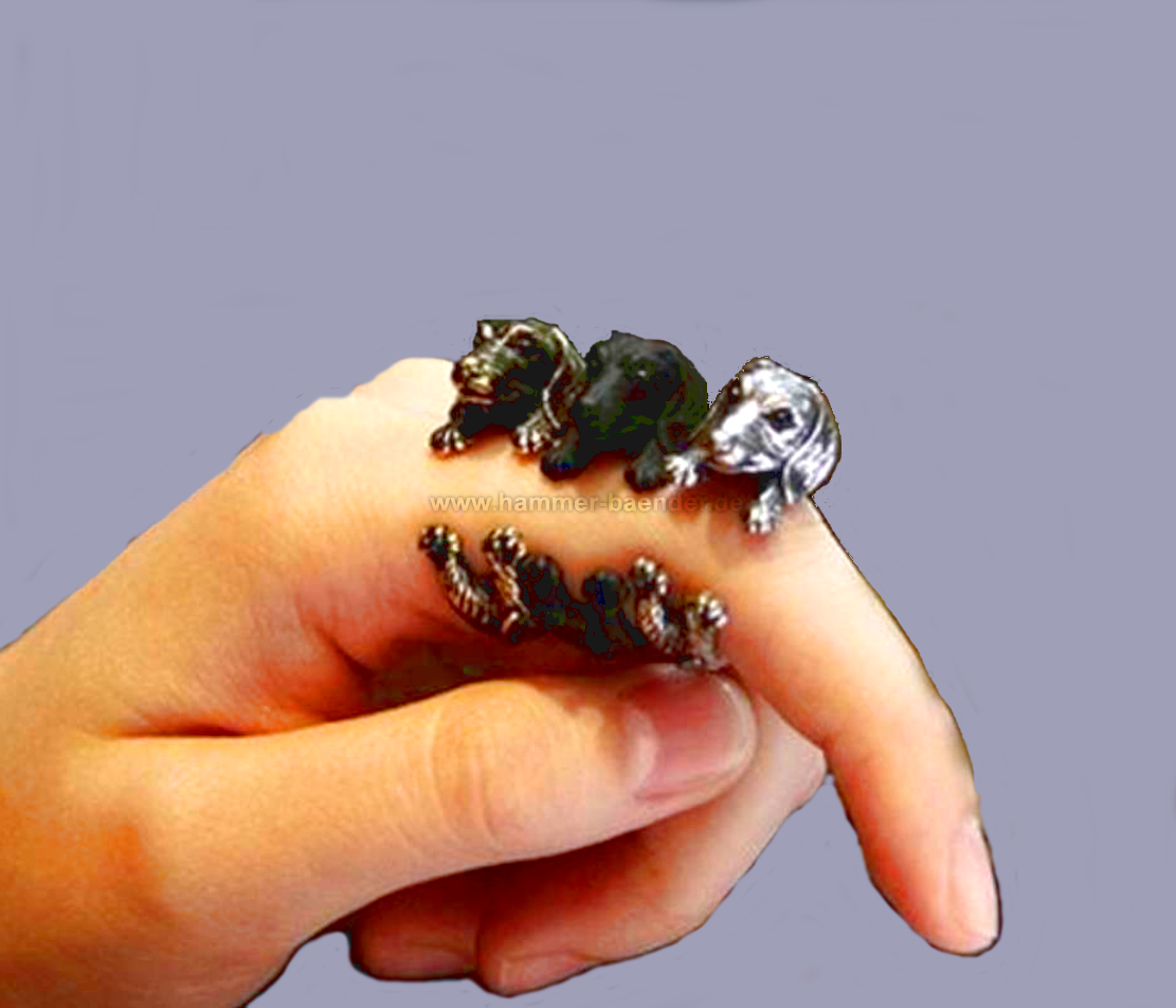 Dackel Ringe mit Farbauswahl | Anpassbar & Edel