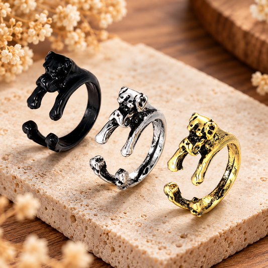 Boxer 3D-Wickelring in Alt-Messing, Silber und Schwarz