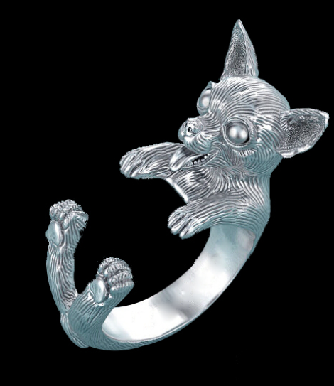 Ring Chihuahua Versilbert - Edel und Schick