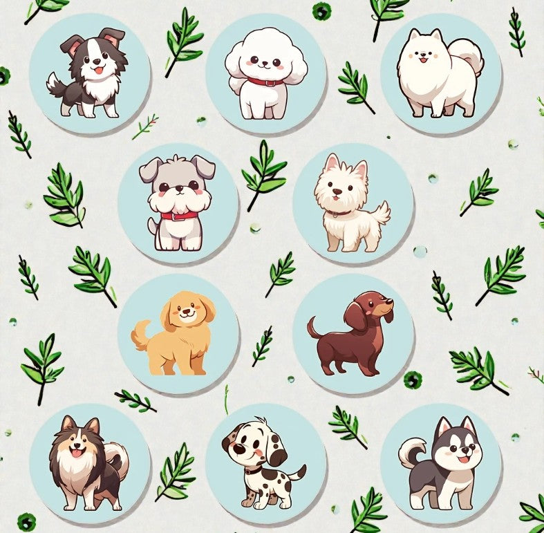 Puppy Power – Runde Hunde-Sticker zum Verlieben