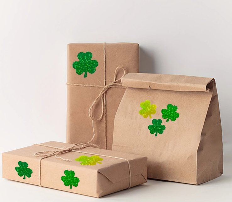 Glückskleeblätter – Hologramm-Sticker für dein Glück