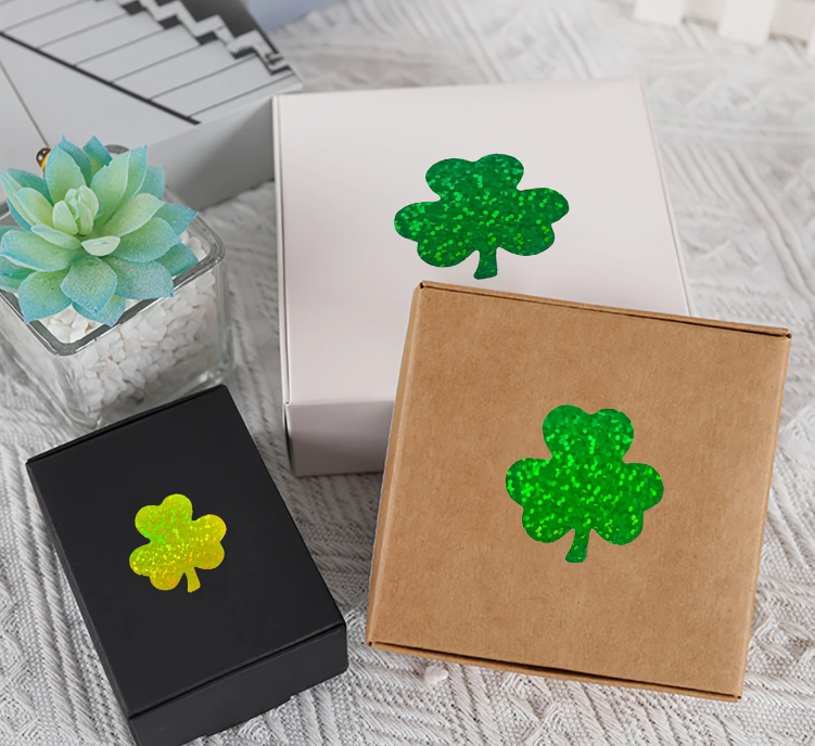 Glückskleeblätter – Hologramm-Sticker für dein Glück