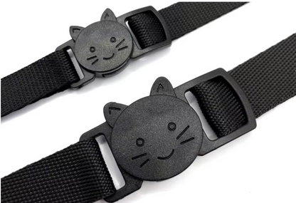 Klickverschluss mit Katzenmotiv – 10 mm PVC, Schwarz