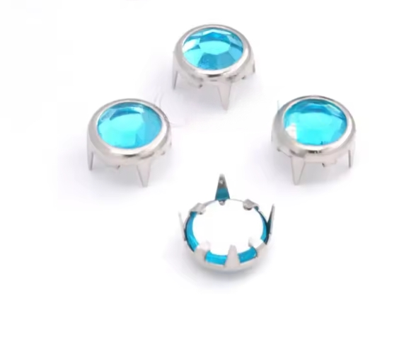 Strass-Krallen-Nieten 8 mm – Funkelnde Vielfalt in Blau (10er Pack)