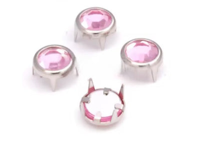 Strass-Krallen-Nieten 8 mm – Funkelnde Vielfalt in Blau (10er Pack)