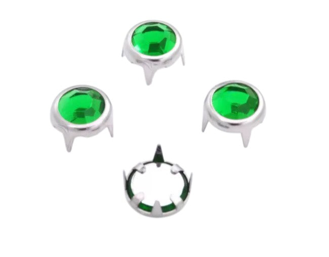 Strass-Krallen-Nieten 8 mm – Funkelnde Vielfalt in Blau (10er Pack)