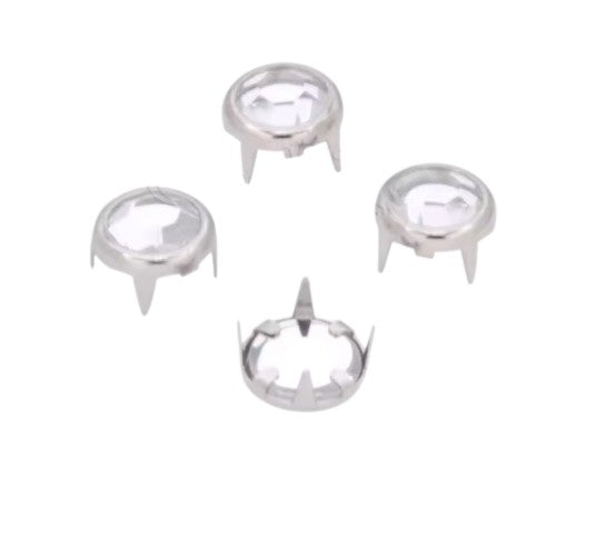 Strass-Krallen-Nieten 8 mm – Funkelnde Vielfalt in Blau (10er Pack)