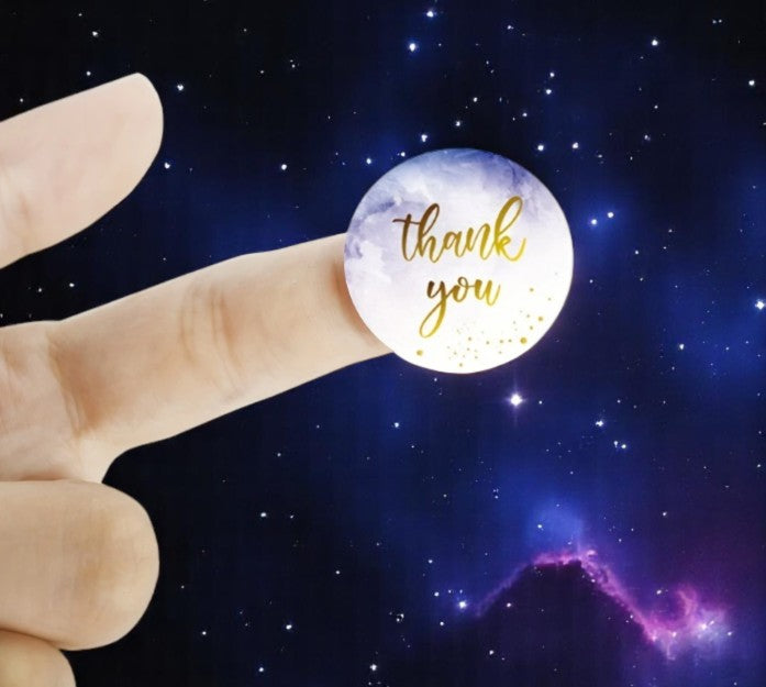 Thank You – Runde Sticker im Aquarellstil