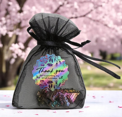 Mit Liebe bedankt – Hologramm-Sticker in Blütendesign