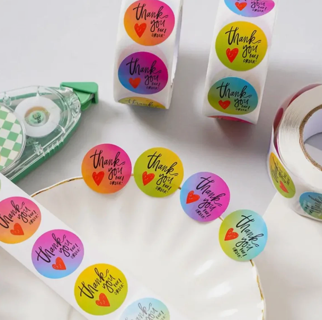 Farbenfrohe  Thank You for Order!  Aufkleber – Perfekt für Kunden und Geschäfte