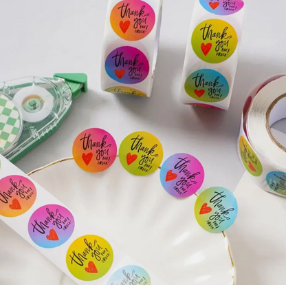 Farbenfrohe  Thank You for Order!  Aufkleber – Perfekt für Kunden und Geschäfte