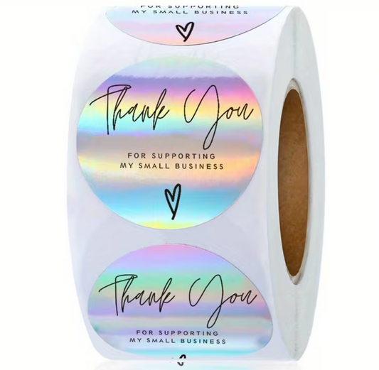 Silber Holographische Dankeschön-Etiketten