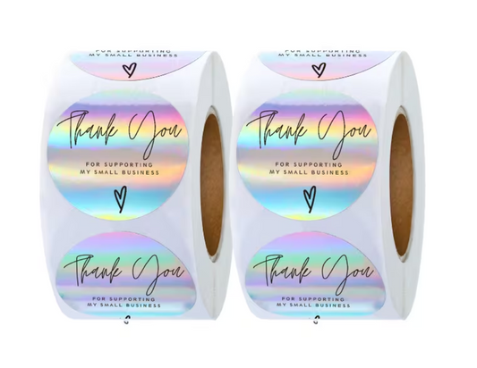 Silber Holographische Dankeschön-Etiketten