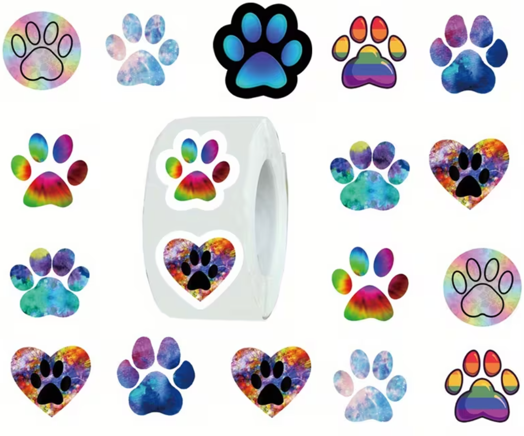 Pfotenliebe – Sticker mit Hundepfoten-Motiven