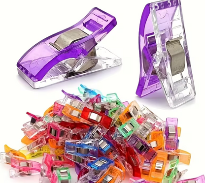 Kunststoff Clips in Lila & Rot 10er Pack