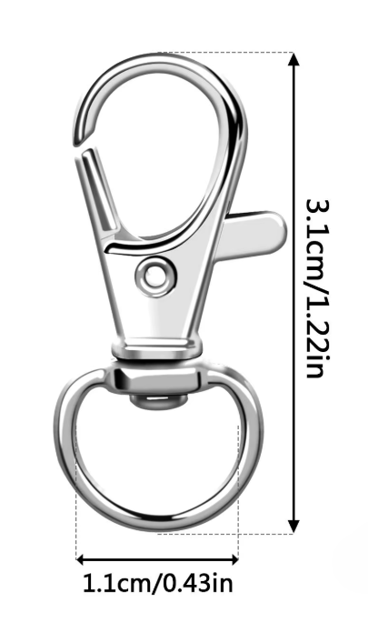 Karabinerhaken mit Schlüsselring – in Silber