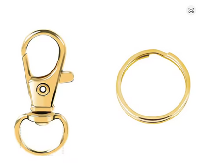 Karabinerhaken mit Schlüsselring – in Silber