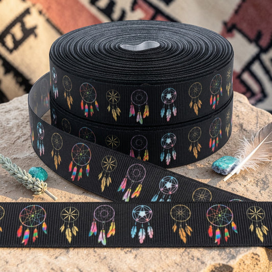 🪶 Exklusives Ripsband mit magischen Boho Traumfängern ✨22mm