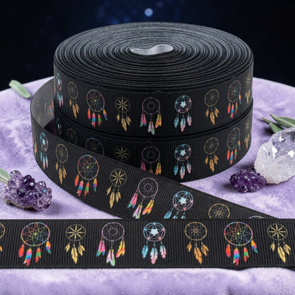 🪶 Exklusives Ripsband mit magischen Boho Traumfängern ✨22mm