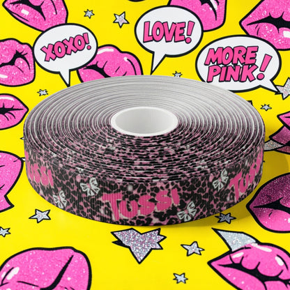 🎀 Exklusives Glam Ripsband "Tussi" mit Leo-Muster  ✨ 16mm