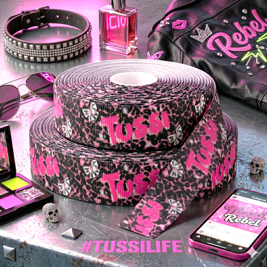 🎀 Exklusives Glam Ripsband "Tussi" mit Leo-Muster  ✨ 16mm