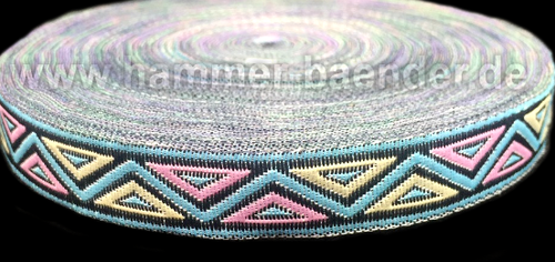 Boho Zickzack – Webband 13 mm im kreativen Muster