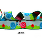 Frühlingszauber – Webband 15 mm mit Schnecken-Motiv