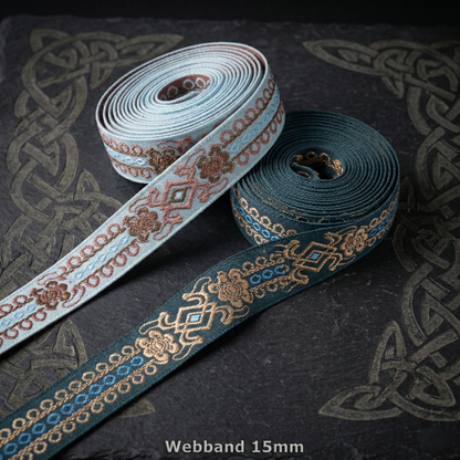Mittelalterlicher Charme – Webband 15 mm im edlen Gürtel-Design