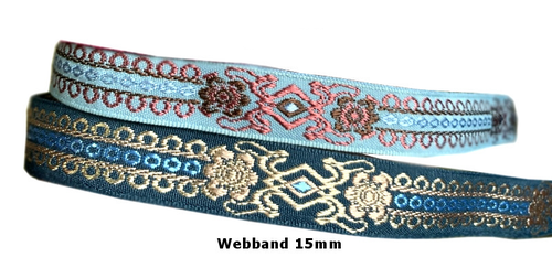 Mittelalterlicher Charme – Webband 15 mm im edlen Gürtel-Design