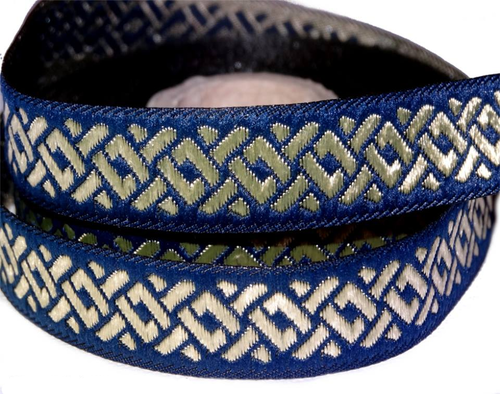 Goldene Zeiten – Webband 16 mm mit Ornamentmuster