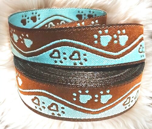 Pfoten auf Wellen – Webband 16mm