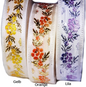 Webband in Blumendesign mit goldener oder silbernen Webung in verschiedenen Farben