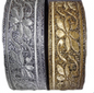 Elegante Webbänder in Gold und Silber mit floralem Muster