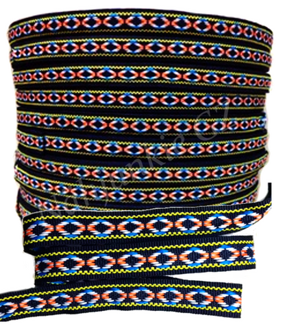 „Color Pulse Ethno – Lebendiges Webband im Geometric-Look“ 15mm