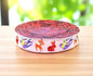 Waldzauber in Rosa – 16 mm Webband mit Rehen, Hasen & Vögeln