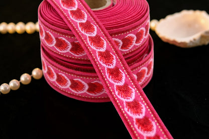 „Fuchsia Shell Dreams – Charmantes Webband“ 17mm