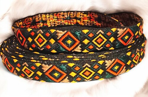 Knallige Rauten – Webband in leuchtenden Farben in 18mm