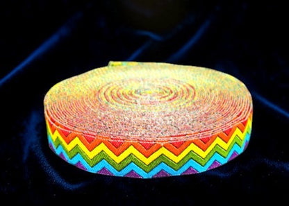 „Rainbow Zigzag Power – Farbenfrohes Webband“ 22mm
