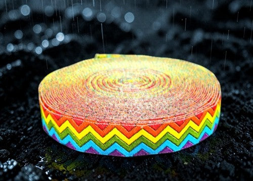 „Rainbow Zigzag Power – Farbenfrohes Webband“ 22mm