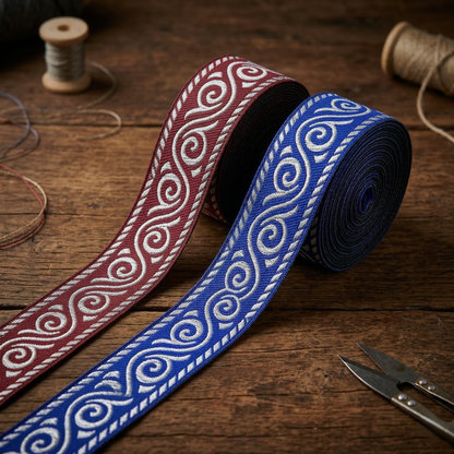 Griechisches Ornament  Wellen  Webbänder - Elegante Ornamente in Blau und Rot