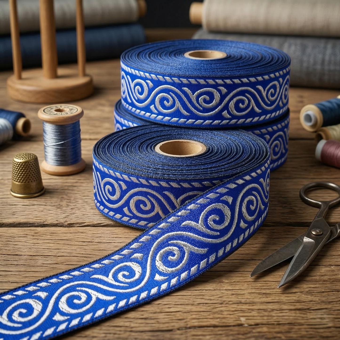 Griechisches Ornament  Wellen  Webbänder - Elegante Ornamente in Blau und Rot