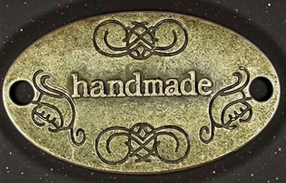 Metall-Label "Handmade" Oval 32 mm – Zum Aufnähen & Nieten