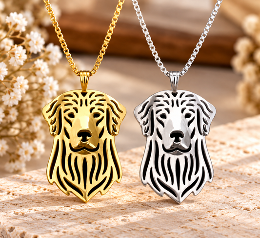 Golden Retriever Halskette in vergoldet und versilbert – beide Varianten