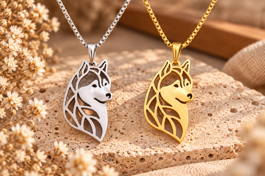 Husky Halskette in versilbert und vergoldet – beide Varianten