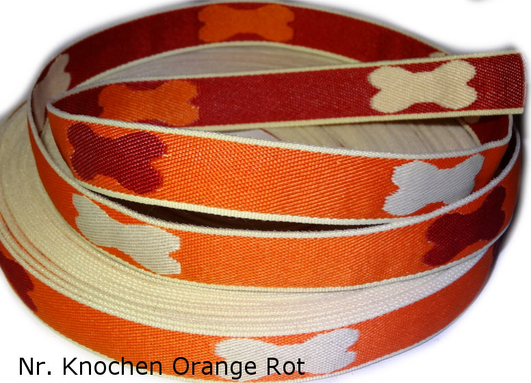 Doppelseitiges Gurtband mit Knochen in 20mm