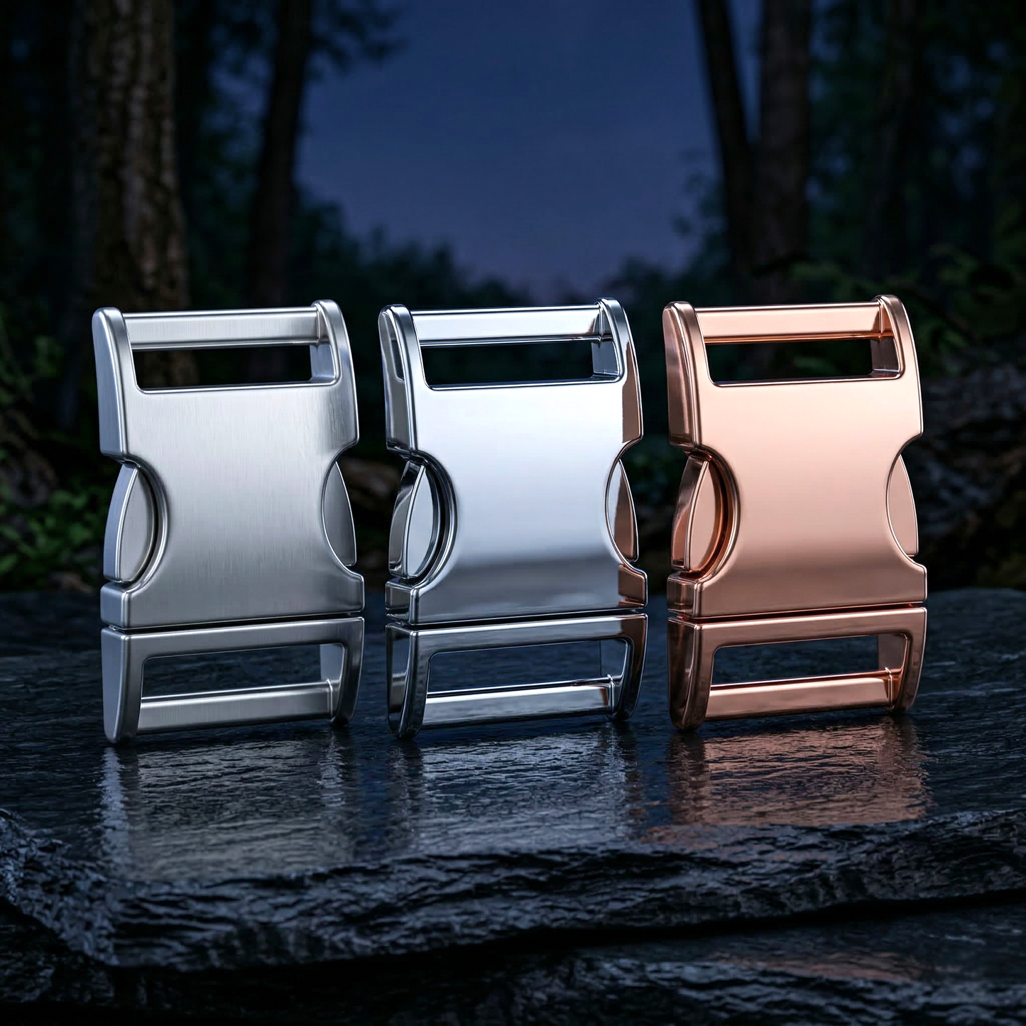 Shiny metal snap fasteners | Various widths